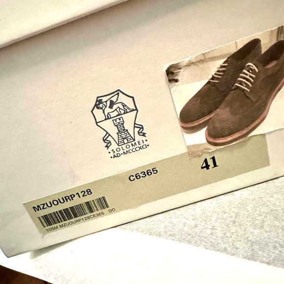 Brunello Cucinelli Suede Derby's Mens SZ 41 - Picture 14 of 14